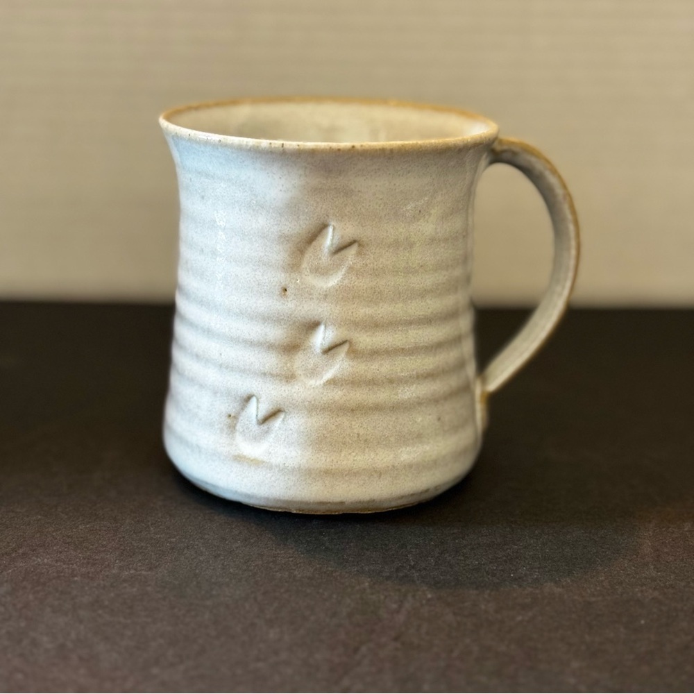 Hand Crafted Studio Art Pottery Mug with Critter Pig Inside Rustic Signed